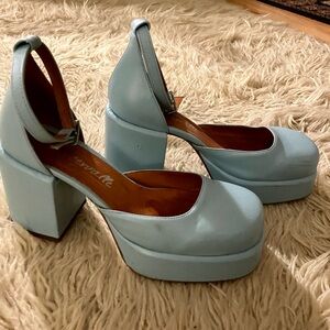 Chunky Blue Platform L’Intervalle Heels